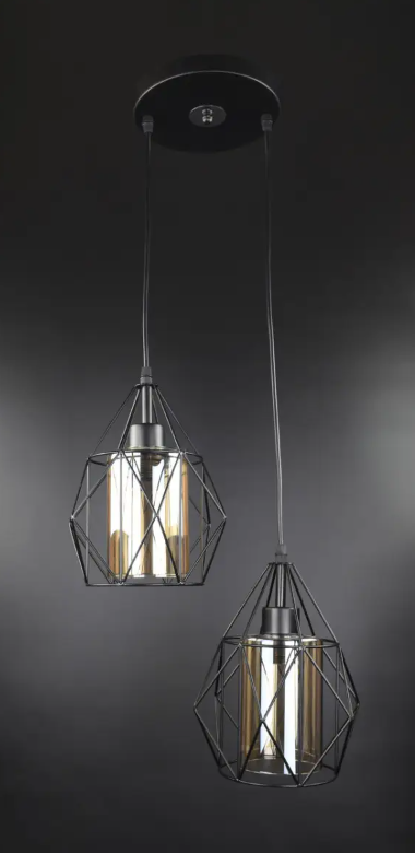 Люстра потолочная подвесная в стиле LOFT 12652/2-br Черный (NA005109)