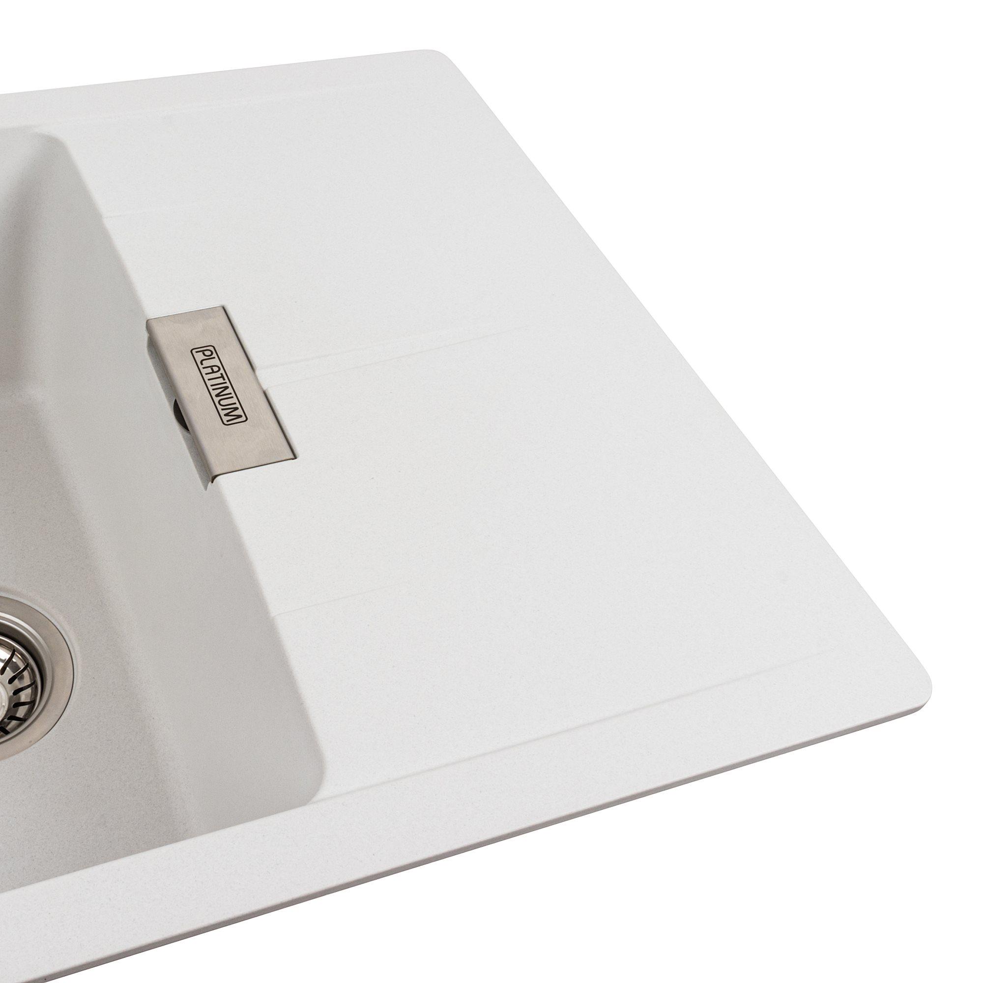 Мойка для кухни гранитная Platinum 6250 ZIRKONE матовая Белый - фото 3 Мойка для кухни гранитная Platinum 6250 ZIRKONE матовая Белый - фото 3