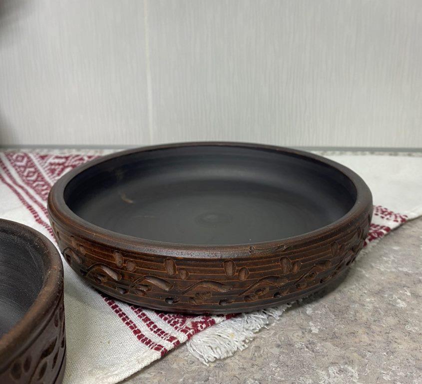 Кеци червона глина тарілка з бортом Декор 18 см (50056)