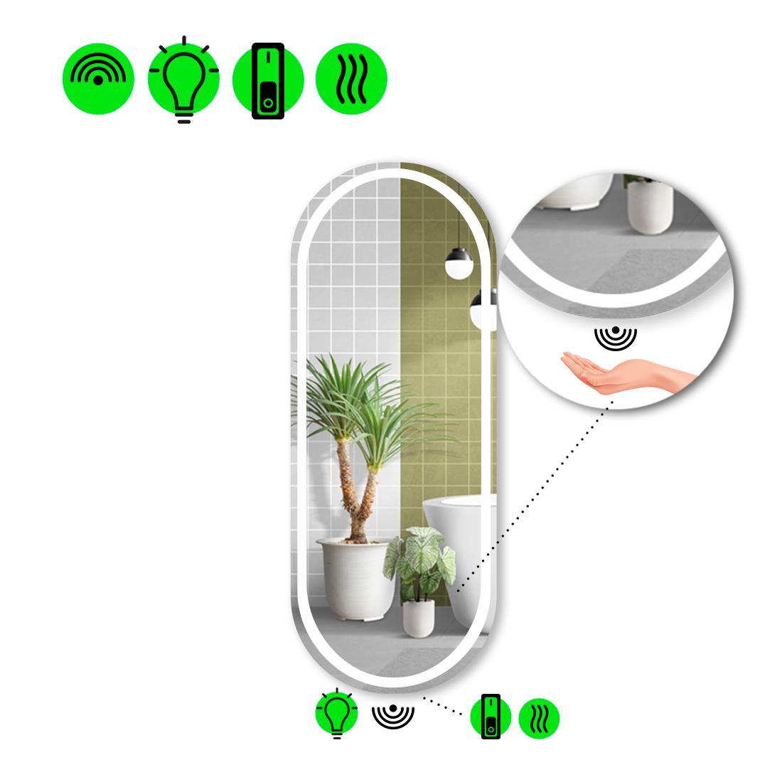 Зеркало с LED подсветкой Portale 1 с ИК включателем 140x55 см