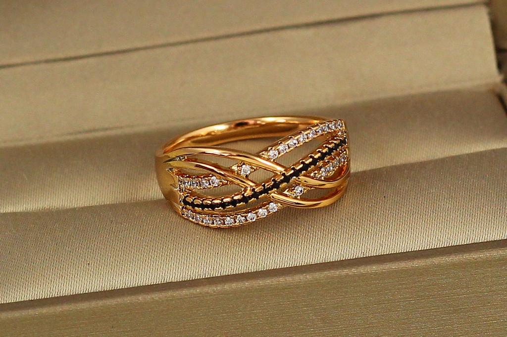 Кольцо Xuping Jewelry тайна ночи р. 20 Золотистый (2443117389)