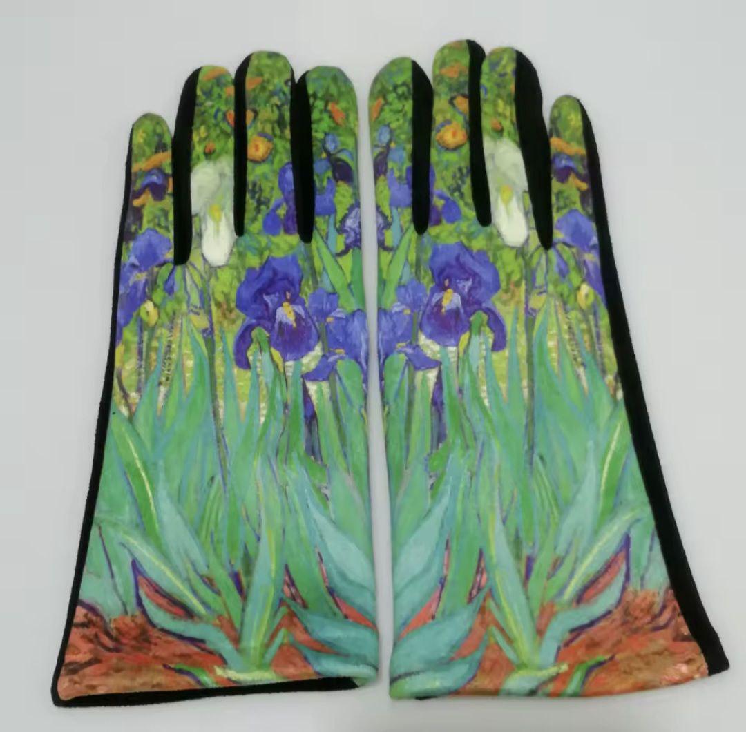 Рукавички жіночі теплі з художнім принтом Іриси (000010) - фото 2 Рукавички жіночі теплі з художнім принтом Іриси (000010) - фото 2