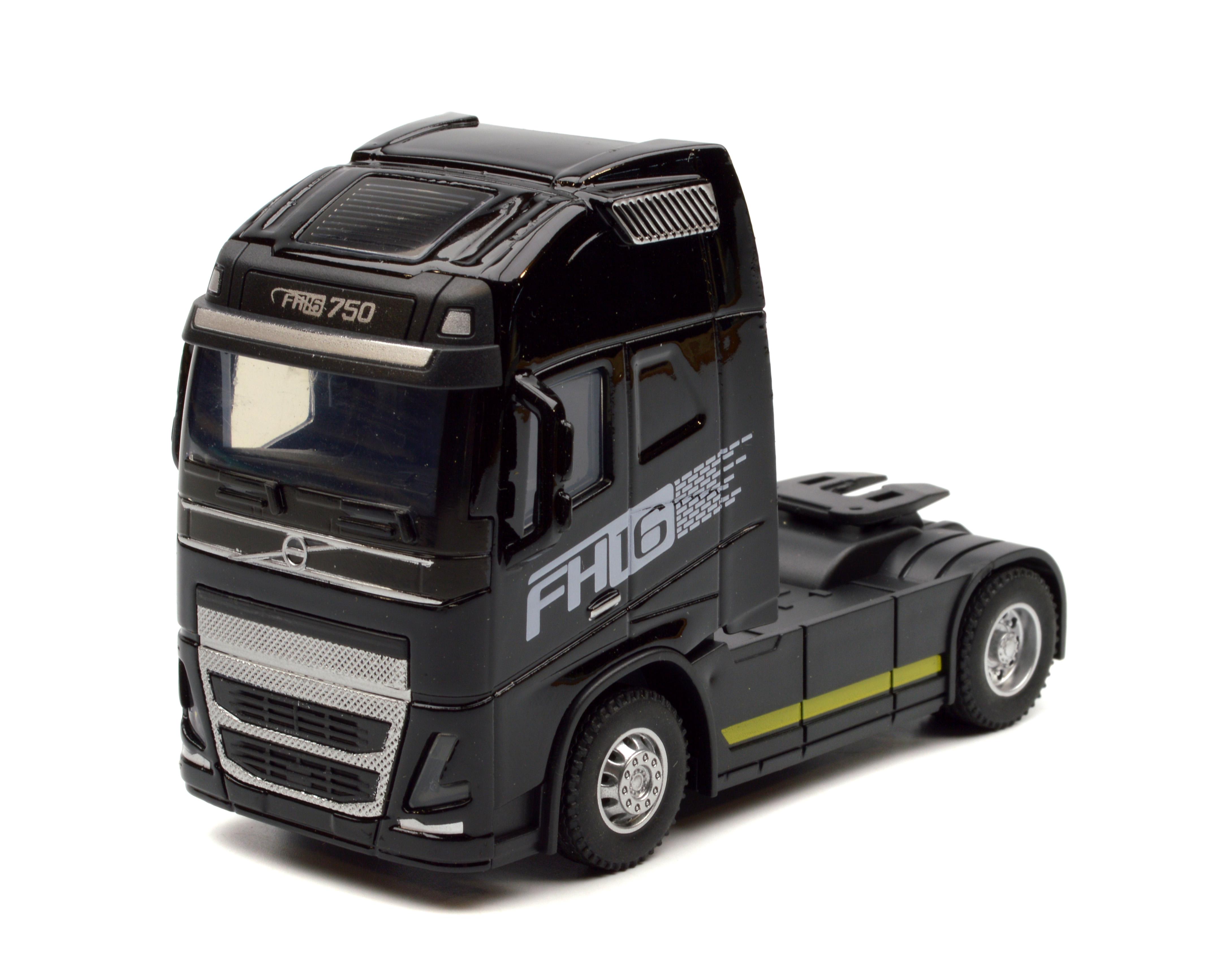 Масштабная модель металлическая тягач Volvo FH16 750 свет/звук/инерция (JG2624BK)