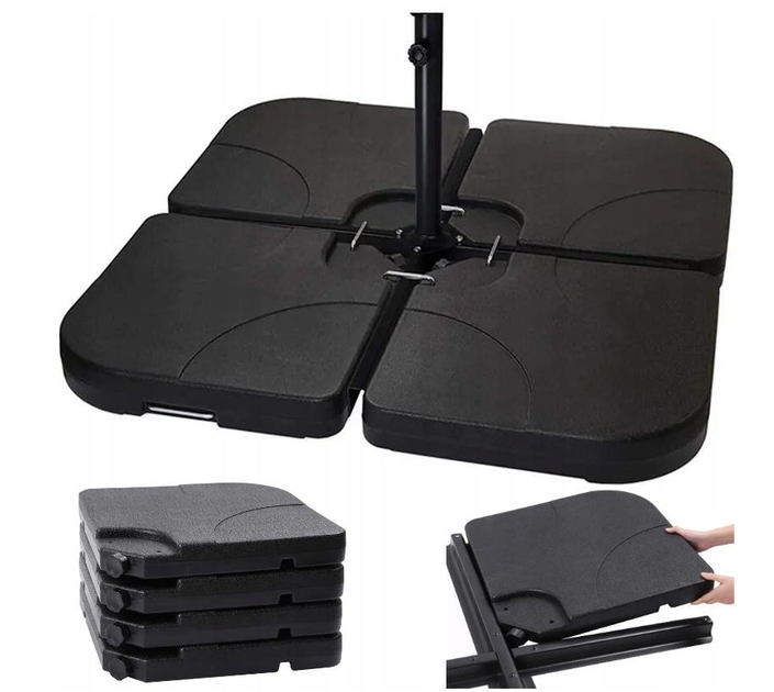 Підставка для садової парасольки WCG на 4 секції до 80 кг Чорний (W-103MUB1) - фото 4