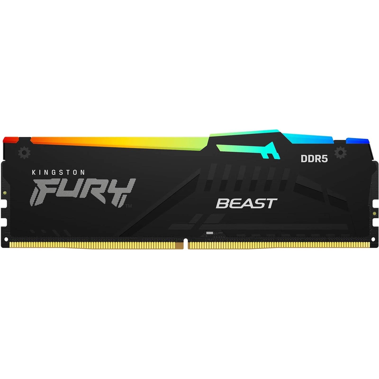 Оперативная память с подсветкой Kingston Fury Beast RGB 32 Гб DDR5 5600 МГц Black (KF556C36BBE2A-32)