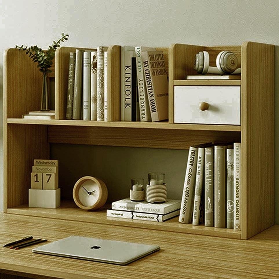 Полка-надстройка настольная из дерева Диамела сиена-зефир (АКД-01560520)