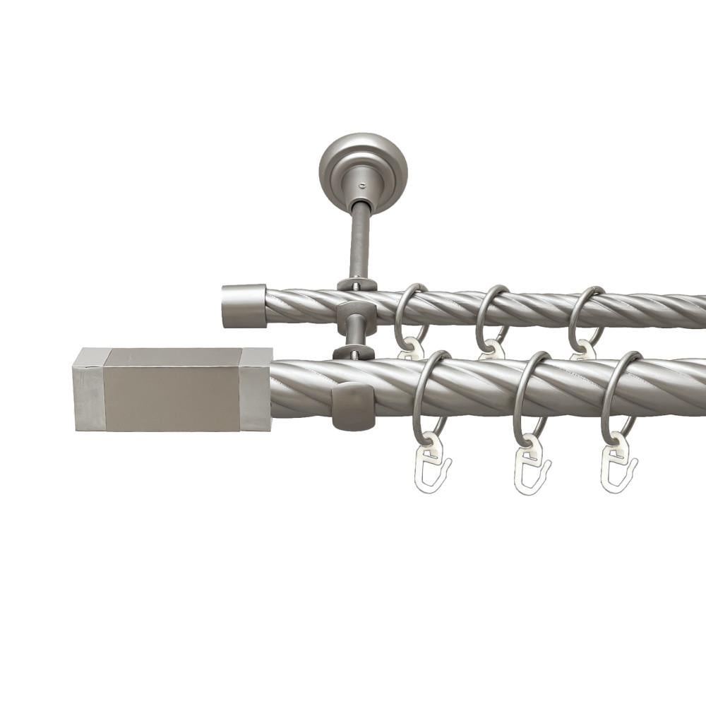 Карниз Orvit Квадро двухрядный скрученный 25/16 мм 240 см Сатин (00-00023550)
