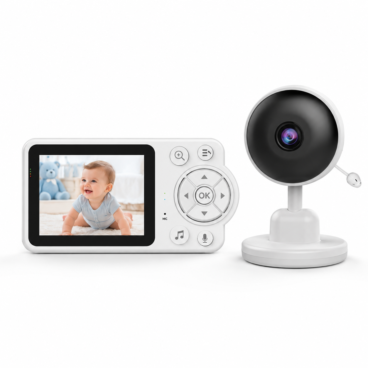 Відеоняня Happy Baby С3 Full HD CMOS-датчик з цифровою камерою РК-дисплей з нічним баченням та двостороннім зв'язком 2,8" Білий