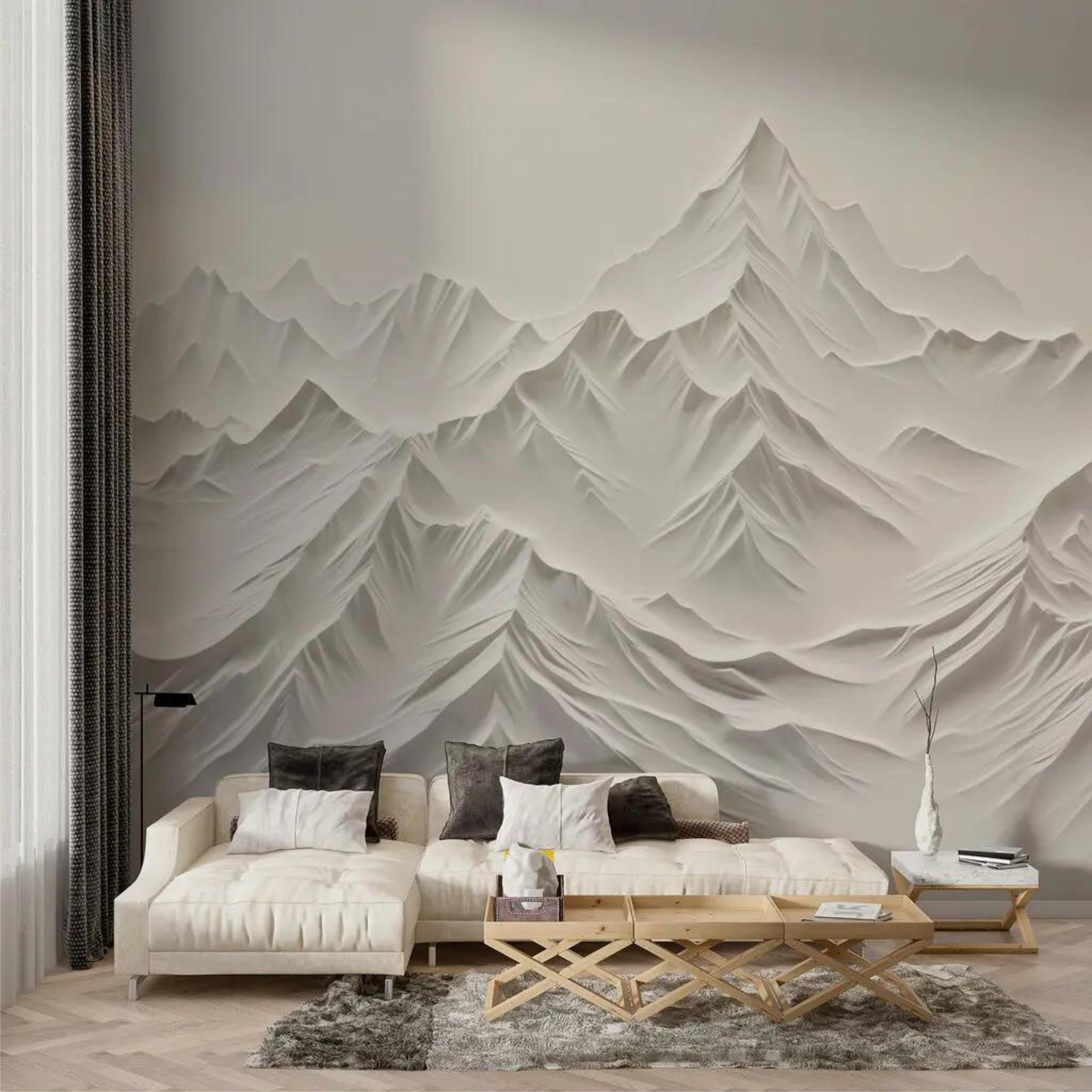 Фотообои Белый горный хребет со снегом Белый (000258)