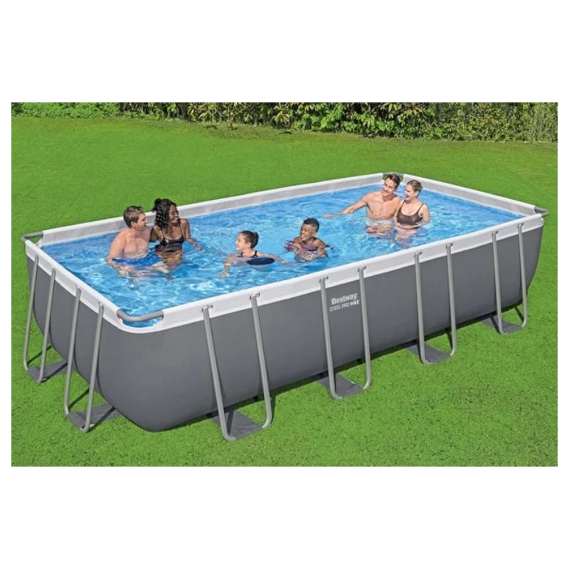 Бассейн каркасный Bestway с картриджным фильтром стремянкой и тентом 549х274х122см Серый (56465) - фото 4 Бассейн каркасный Bestway с картриджным фильтром стремянкой и тентом 549х274х122см Серый (56465) - фото 4