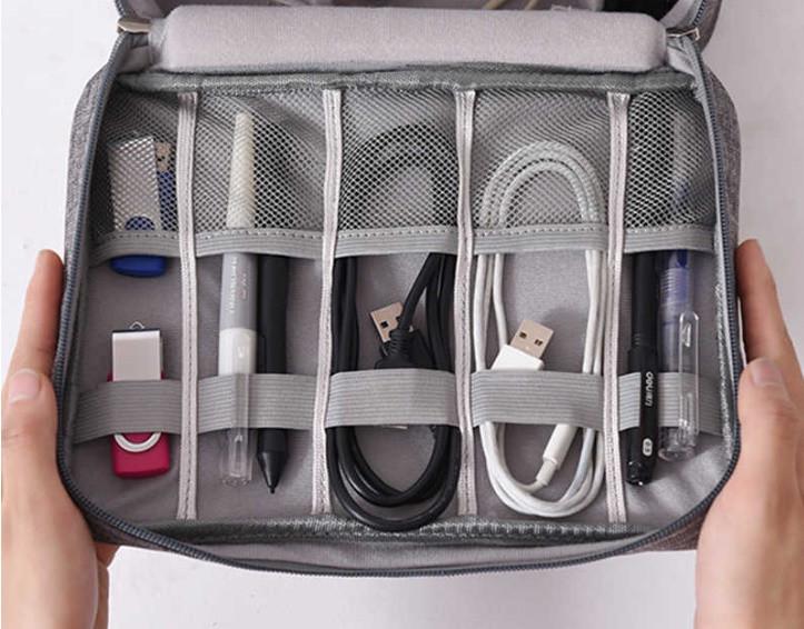 Дорожный органайзер для кабелей и зарядных устройств 24,5х18х10 см Темно-синий (ОД-110-6) - фото 2