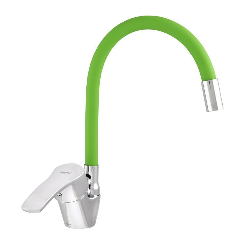 Змішувач для кухні Zerix YUB 279 з гнучким виливом Зелений (ZX0444)