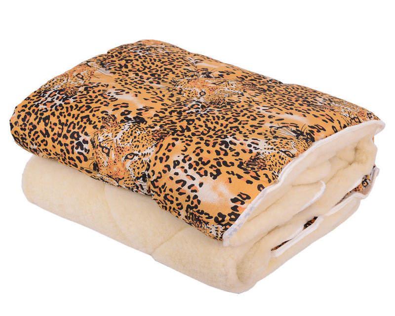 Одеяло двуспальное из овечьей шерсти Лери Макс Тигровый (18696)