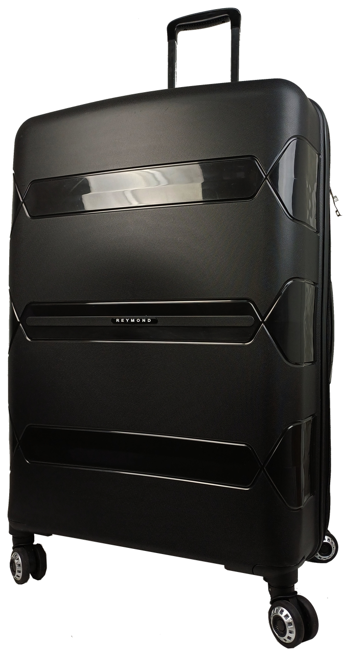 Чемодан пластиковый большой Reymond из полипропилена 120 л Черный