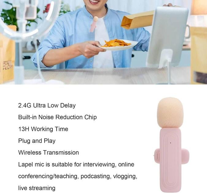 Мікрофон подвійний петличний EMISSE безпровідний для Android Type-C сумісний з iPhone 15 - фото 3