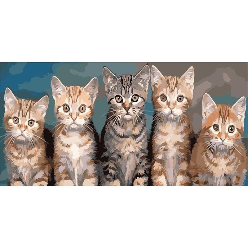 Картина по номерам Strateg Премиум Котята Strateg 50х25 см (WW053)