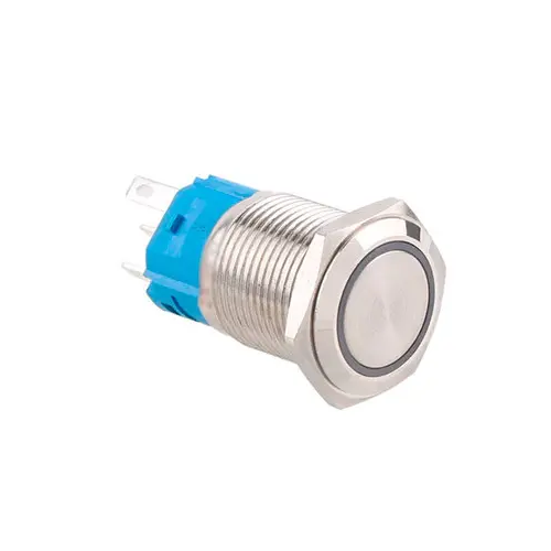 Кнопка фиксирующаяся 19 мм 9-24V LED 5 pin 19K-P11DZ Белый (34a15655)