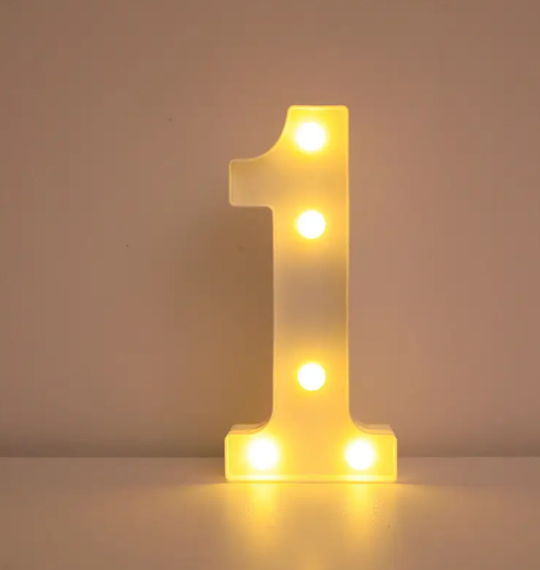 Цифра об'ємна 1 Led декоративна маленька 21x10 см Білий (1899/1) Цифра об'ємна 1 Led декоративна маленька 21x10 см Білий (1899/1)