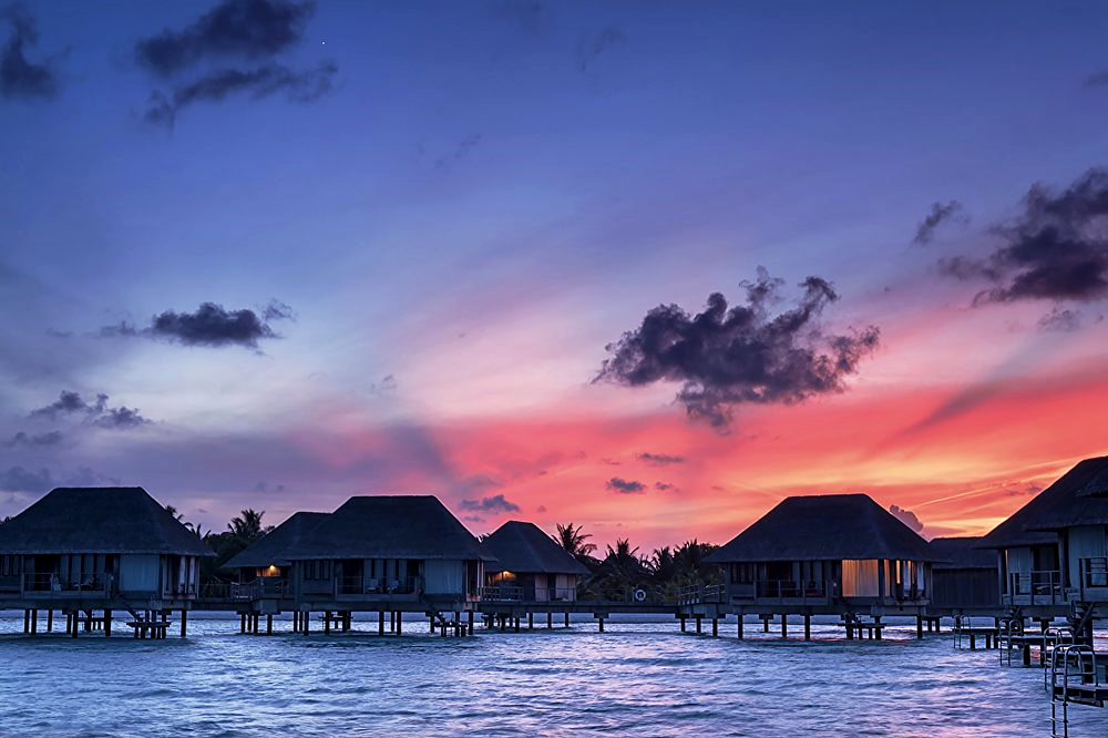 Алмазная мозаика Закат на Мальдивах 40х60 см (28915492)