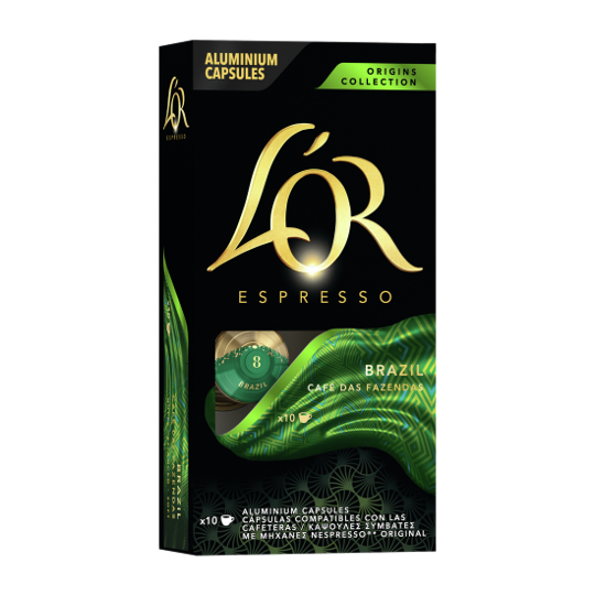 Кофе в капсулах Nespresso L`OR Brazil 10 шт. (j200304)