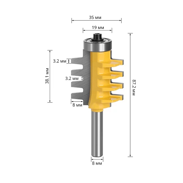 Фреза мікрошип для фрезерування деталей та з'єднання методом шип-паз (C01244) - фото 7 Фреза мікрошип для фрезерування деталей та з'єднання методом шип-паз (C01244) - фото 7