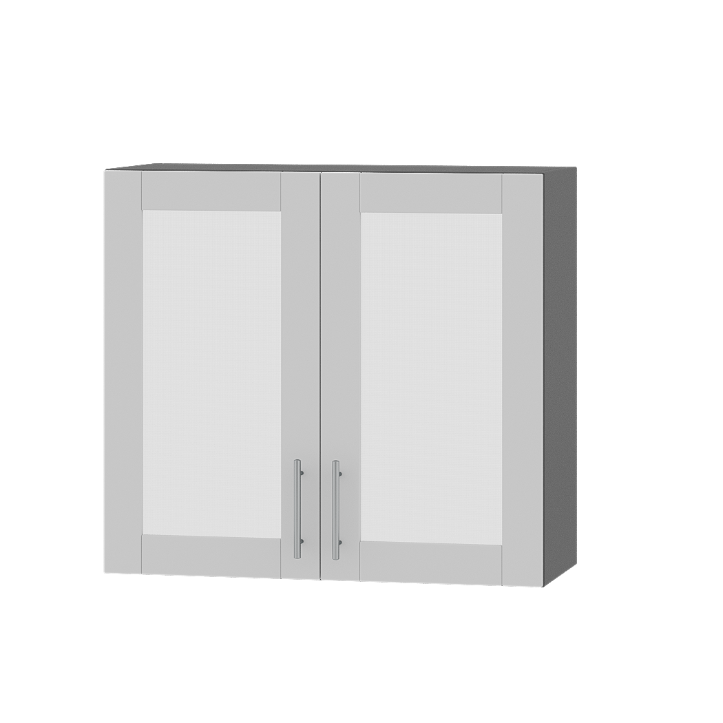 Шкаф верхний Эверест Оптима модуль Верх витрина для сушки посуды ВВ06-800 80х30х72 см Нимфея Альба/Антрацит (06203)