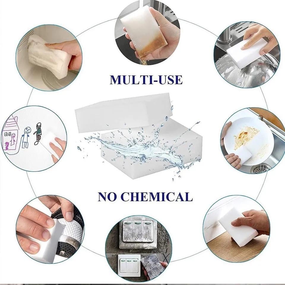 Губки меламінові 50 шт. 10х6х2 см - фото 7