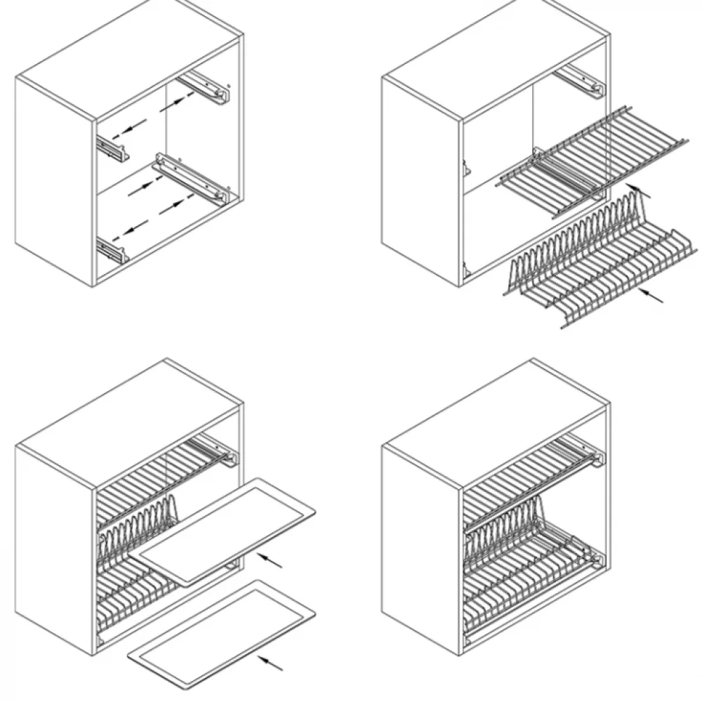 Піддон для посуду Vibo модуля 450 мм пластик 368x236 мм Сірий матовий (SO0990) - фото 3