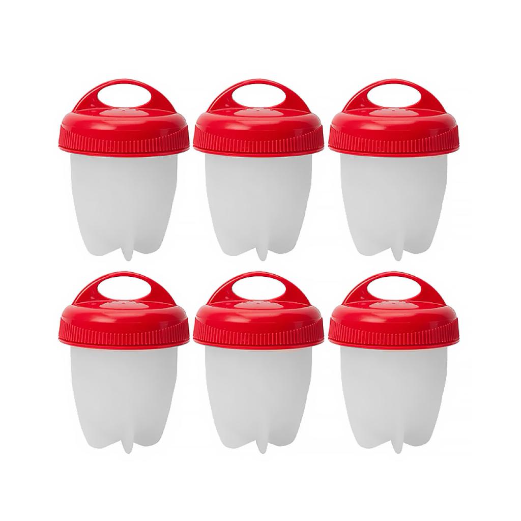 Форма для варки яиц Lesko Silicone Egg Boil 6 шт. Red (1379495)