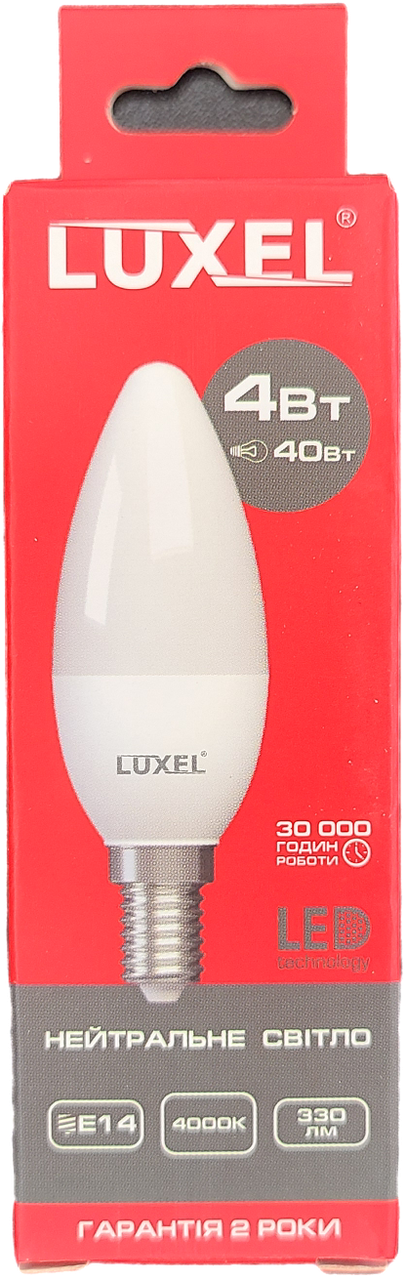 Светодиодная лампа LUXEL C35 E14 4W 220V (1971334589) - фото 2