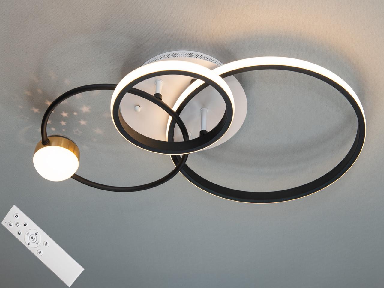 Люстра LED на 3 кільця MX2987-3SWH+BK-LS 45W Білий/Чорний (2500792753) - фото 3 Люстра LED на 3 кільця MX2987-3SWH+BK-LS 45W Білий/Чорний (2500792753) - фото 3