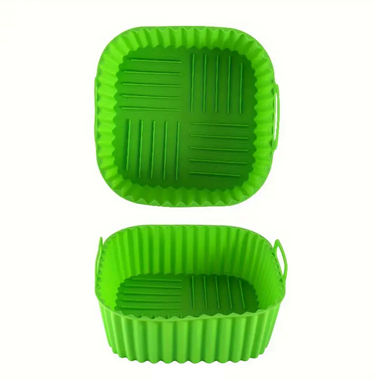 Форма квадратная силиконовая для аэрогриля/мультипечи/фритюрницы 21 см Зеленый (RU-7038) - фото 2 Форма квадратная силиконовая для аэрогриля/мультипечи/фритюрницы 21 см Зеленый (RU-7038) - фото 2