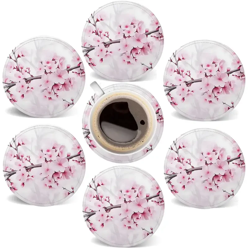 Набор деревянных подставок под чашки Цветы Сакуры 6 шт. - фото 5