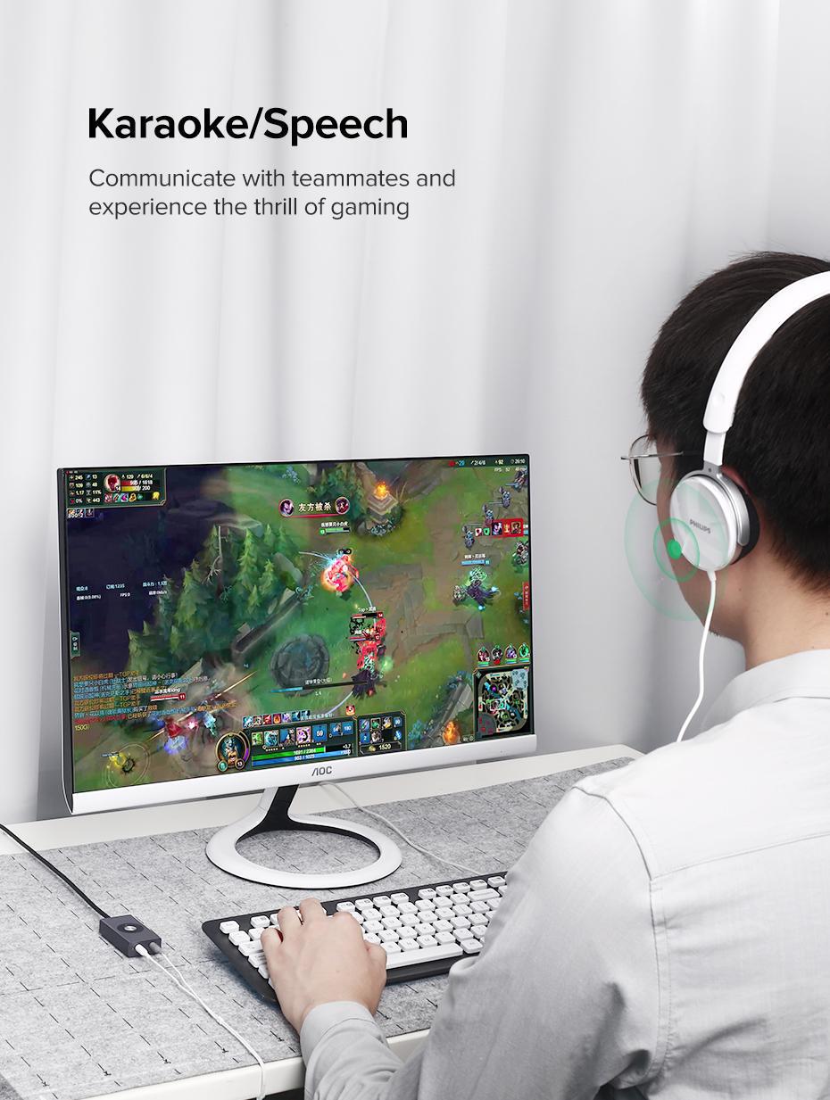 Звукова карта з підтримкою мікрофону UGREEN USB-2x 3,5 мм minijack 16 біт/48 кГц 7.1 Канал 1 м Чорний (50711) - фото 8 Звукова карта з підтримкою мікрофону UGREEN USB-2x 3,5 мм minijack 16 біт/48 кГц 7.1 Канал 1 м Чорний (50711) - фото 8