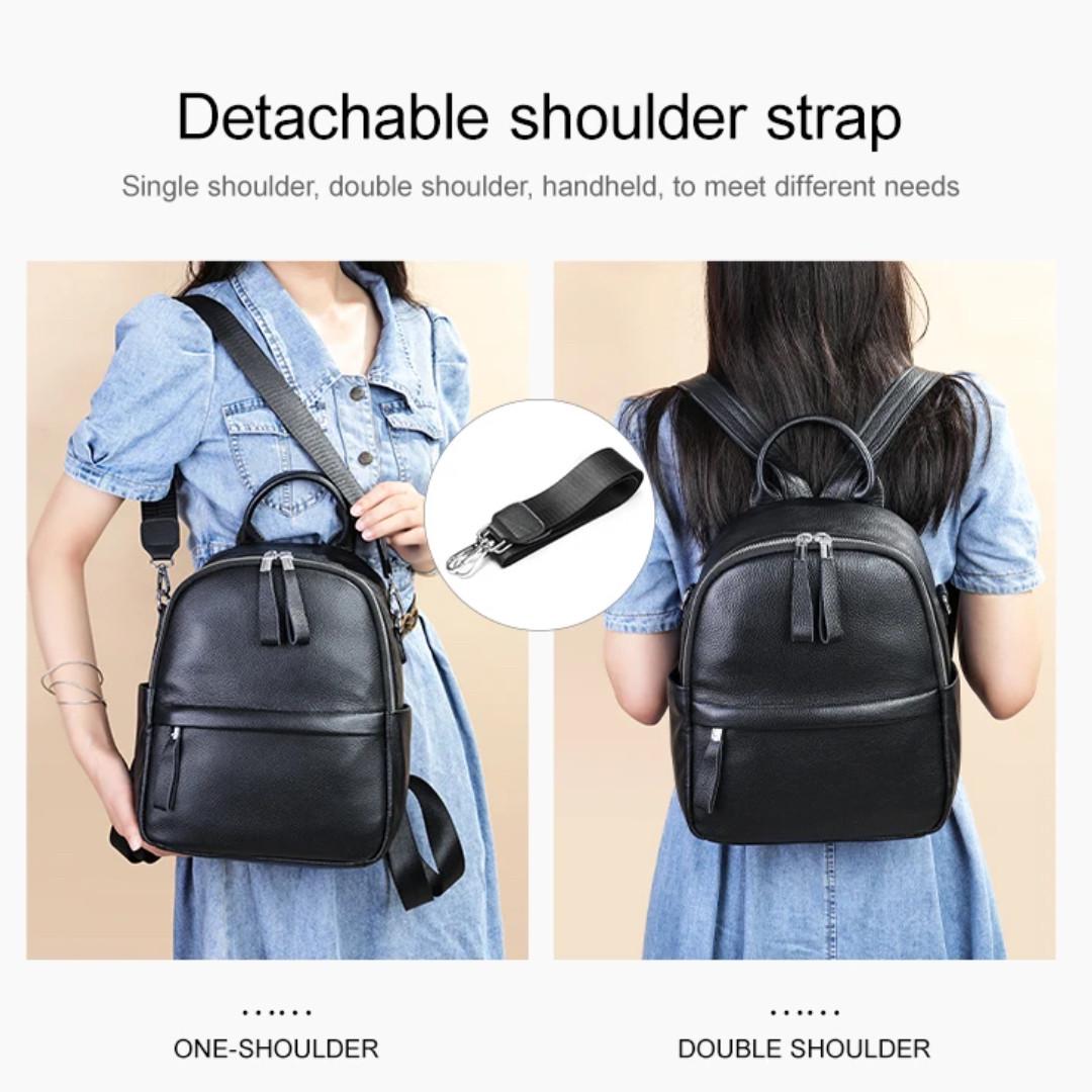 Рюкзак жіночий Lorian з натуральної шкіри з зовнішнім карманом на молнії Чорний (LR 25BG8122-black) - фото 8 Рюкзак жіночий Lorian з натуральної шкіри з зовнішнім карманом на молнії Чорний (LR 25BG8122-black) - фото 8