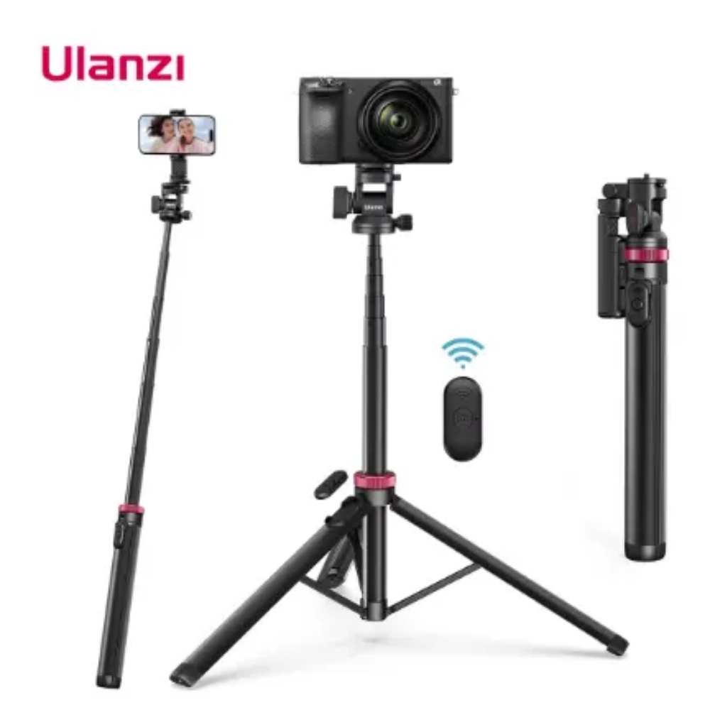 Селфи-монопод для телефона/камеры Ulanzi Bluetooth с пультом складной до 185 см Черный (MT-78) - фото 2