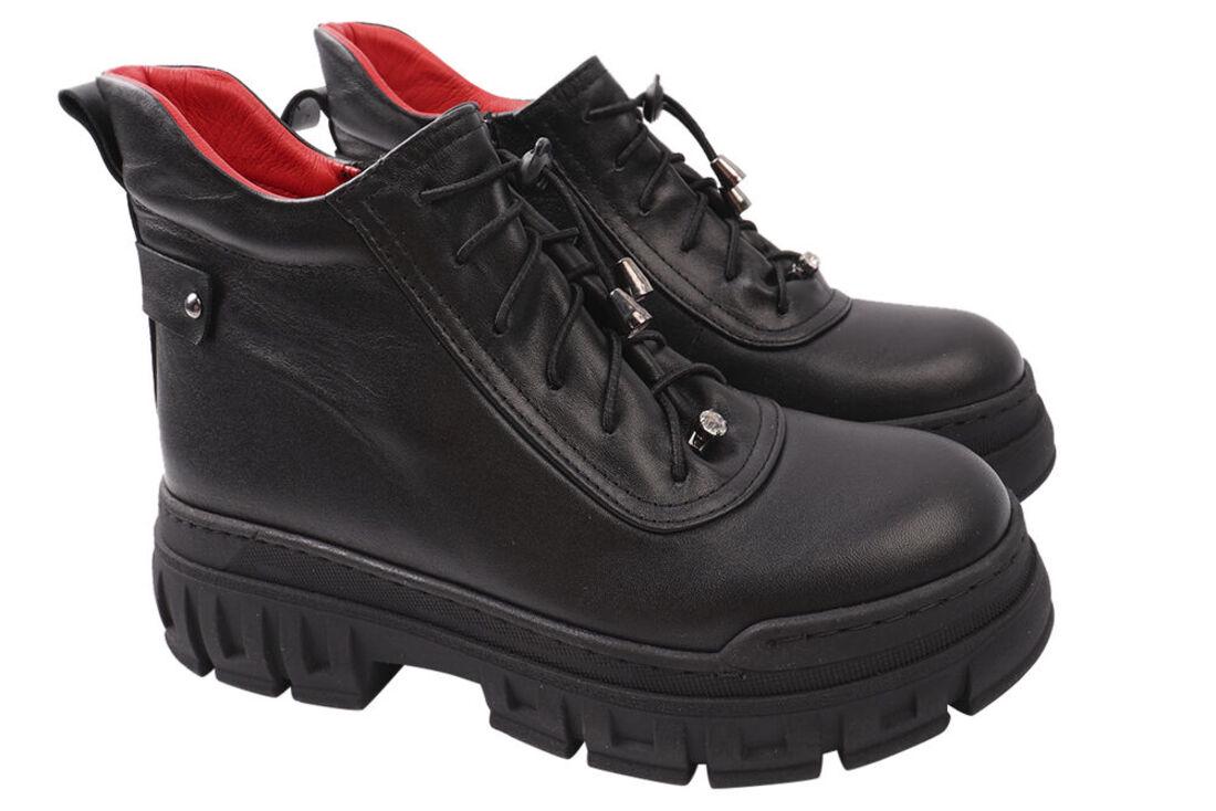 Ботинки женские Sattini из кожи на платформе р. 38 Черный (151-20DHS)