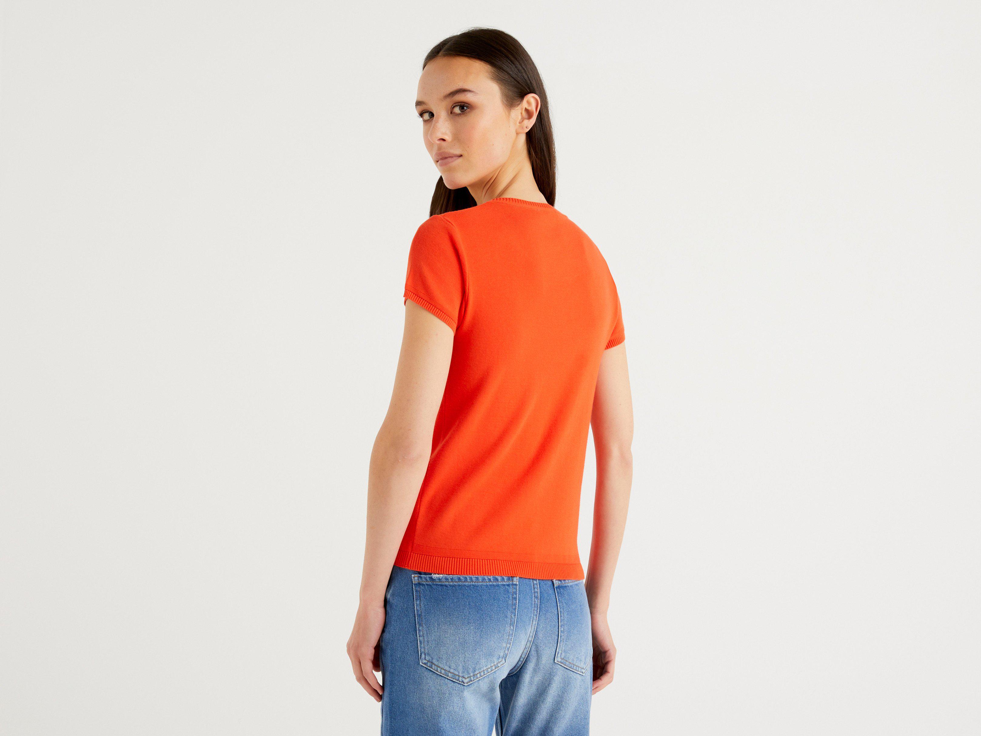 Футболка жіноча Benetton 1091d1m10 XS Помаранчевий - фото 2