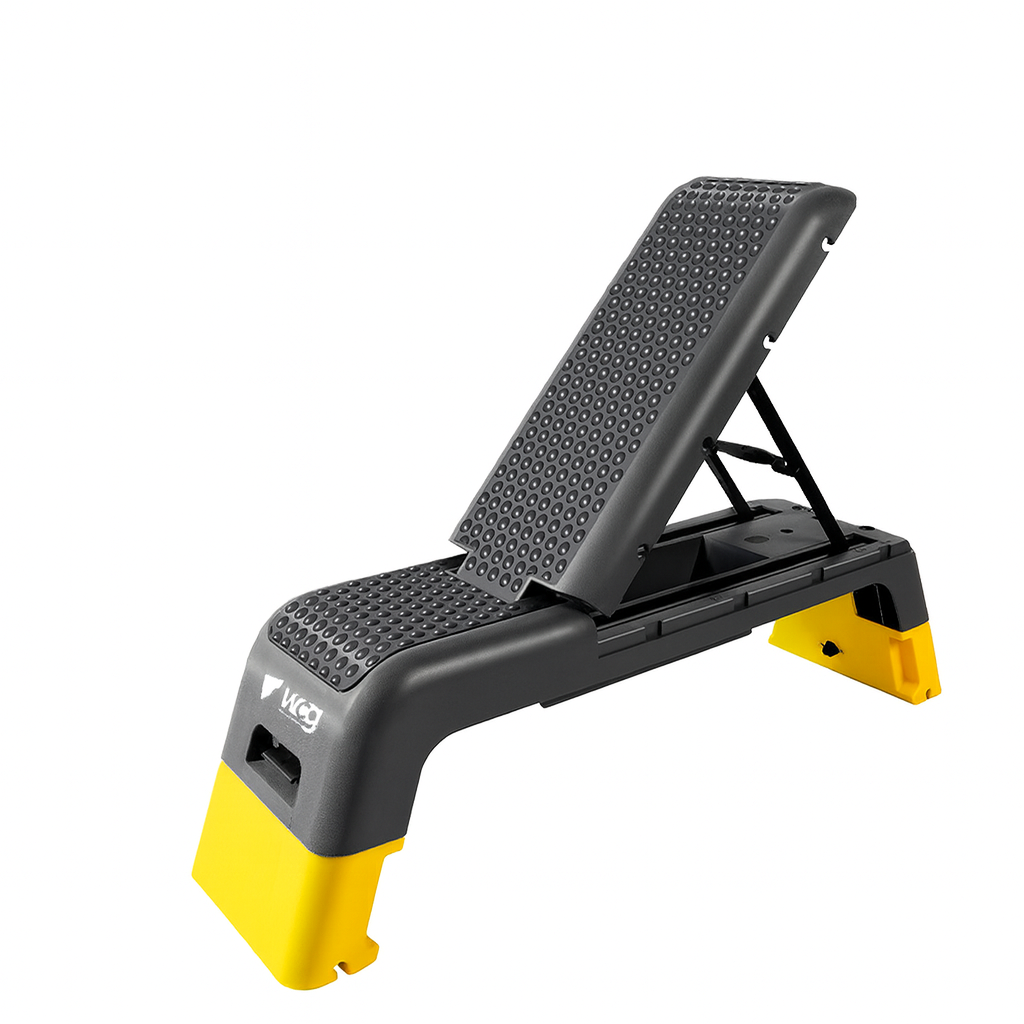 Степ-платформа WCG Pro с регулируемой спинкой и эспандеры до 180 кг 110,5х35х36 см (32901295)