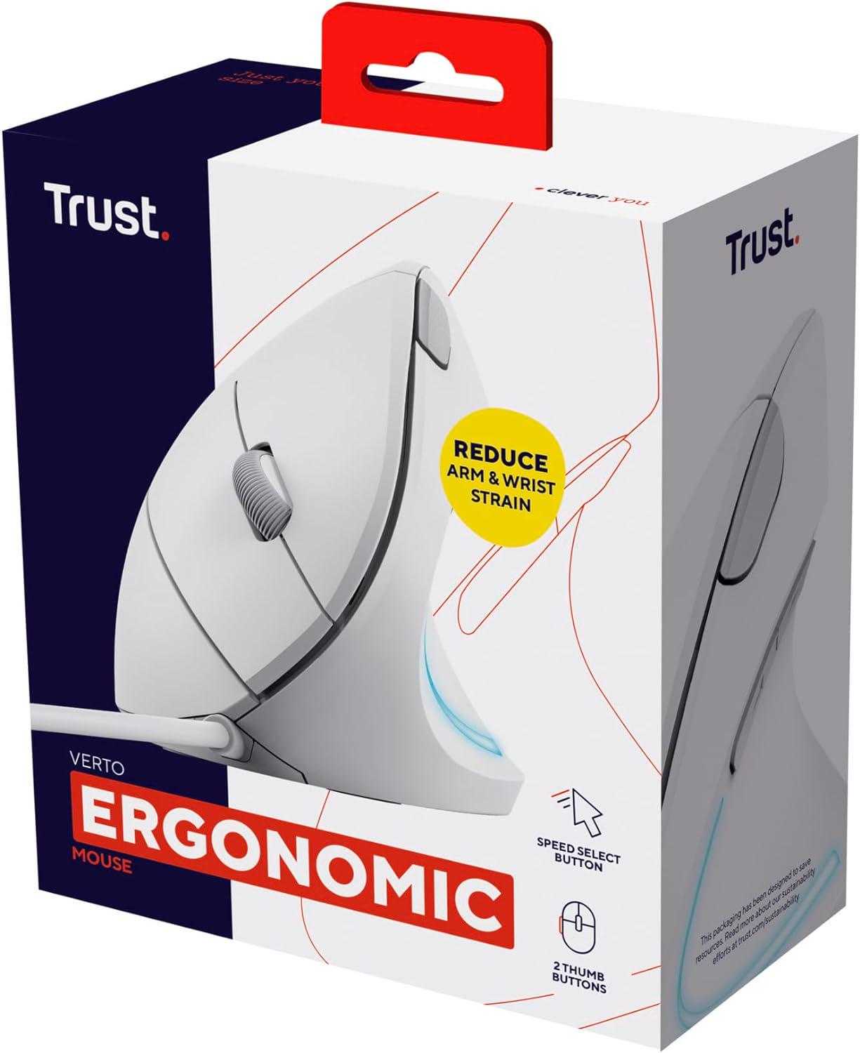 Комп'ютерна мишка Trust Verto Ergonomic USB-A Білий (ERC-25133_TRUST) - фото 8