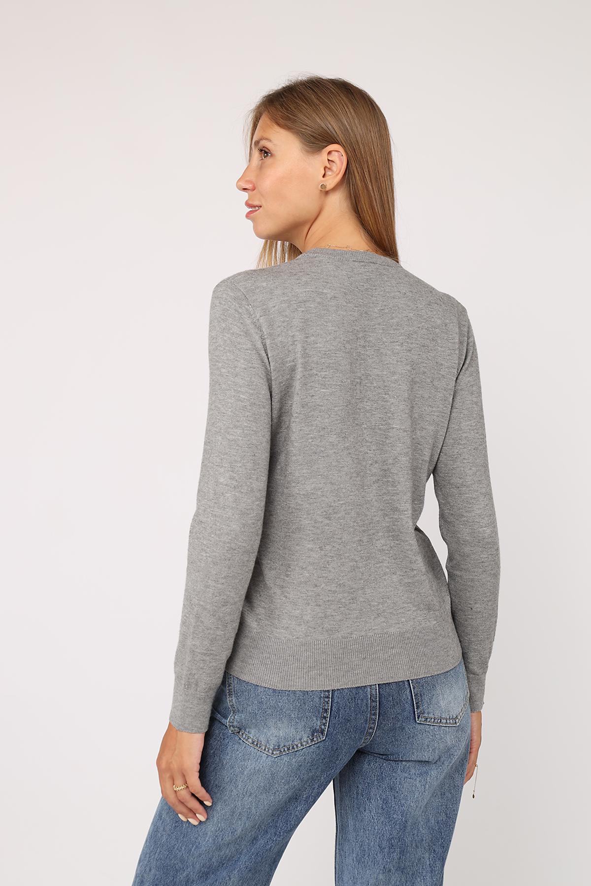 Джемпер женский ЦБ-00273136 р. 52 Серый (SKT001053470) - фото 5