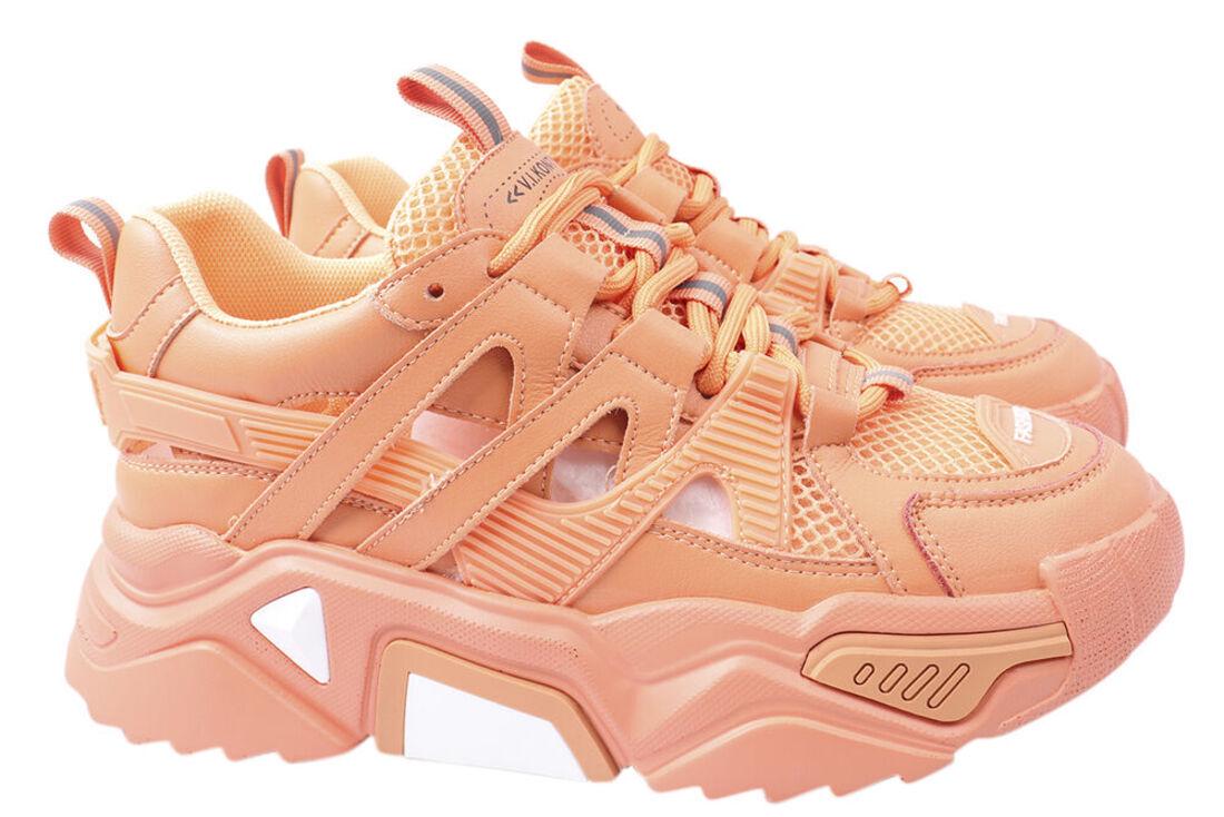 Кросівки жіночі Vikonty зі шкіри на низькому ходу на шнурівці р. 37 Помаранчевий (258-21LK) Кросівки жіночі Vikonty зі шкіри на низькому ходу на шнурівці р. 37 Помаранчевий (258-21LK)