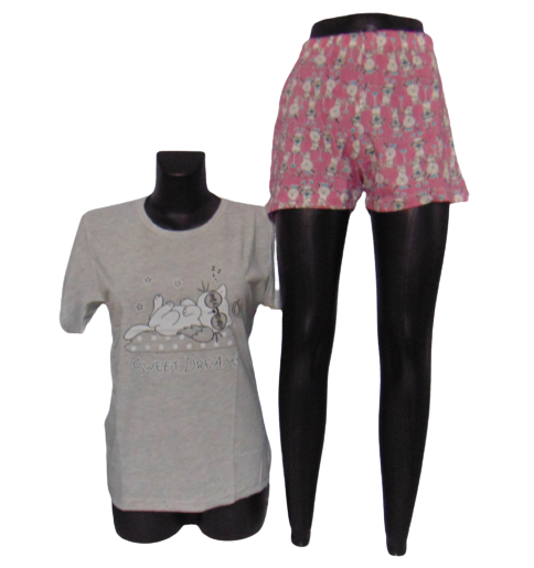 Пижама женская футболка/шорты Cotton More 50398 XL Серый (1870622532) Пижама женская футболка/шорты Cotton More 50398 XL Серый (1870622532)