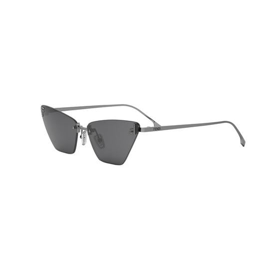 Очки Fendi First Crystal Silberne Cat-Eye-Sonnenbrille
