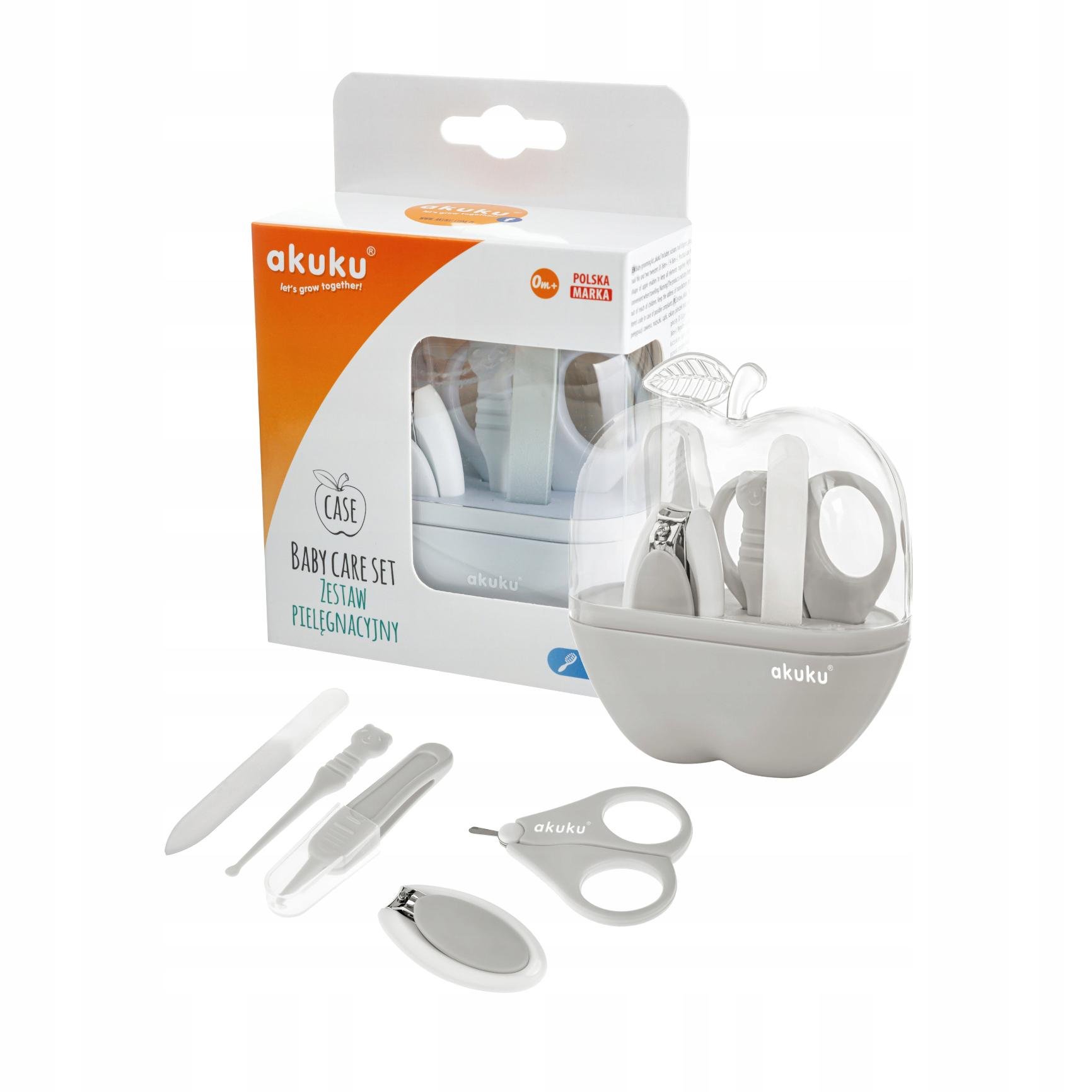 Маникюрный набор для детей Akuku в кейсе для хранения Серый