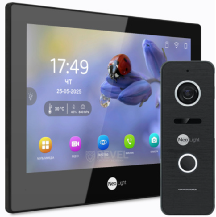 Комплект відеодомофону Neolight ALPHA Hybrid PRIME FHD з кутком Black (2973655261)