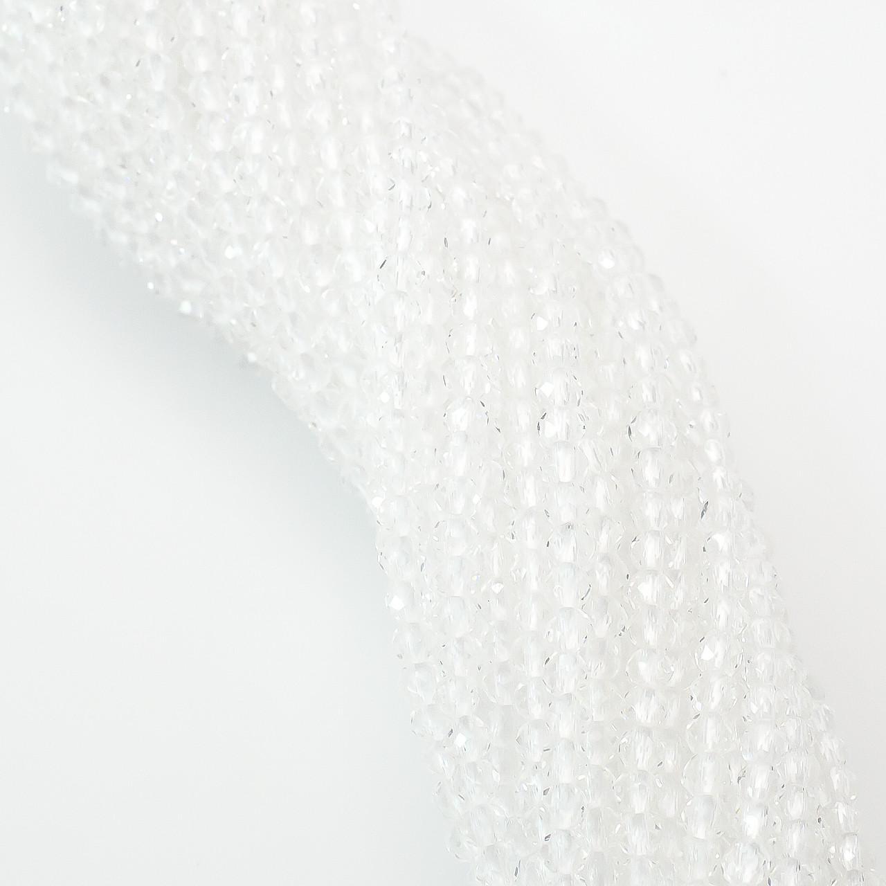 Бусины с круглой огранкой на нитке 37 см из шпинели 2 мм 200 шт. Прозрачные (БШ1102к02)