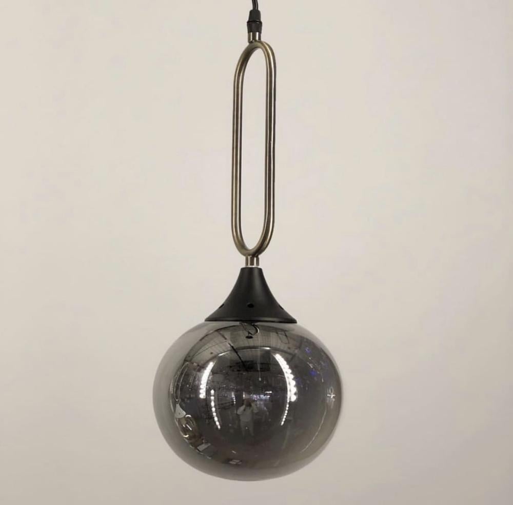 Підвісний світильник із графітовим плафоном 44х16 см (12616/1 BK+GR) - фото 1