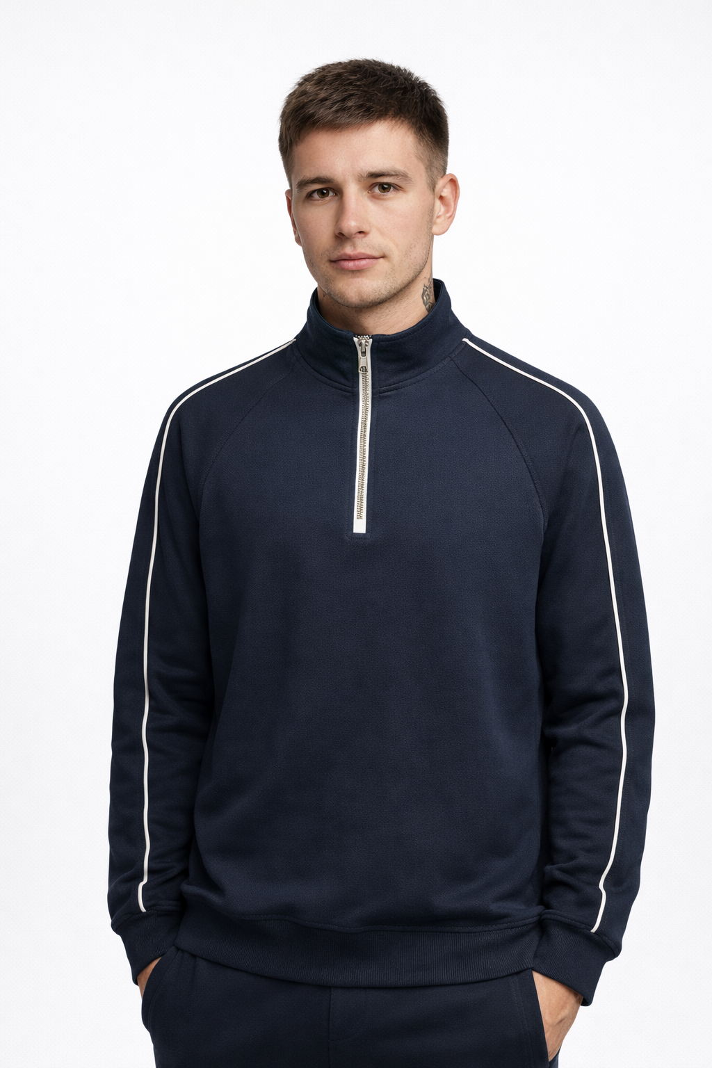 Свитшот мужской 26127477 с короткой молнией S Темно-серый (32696698)