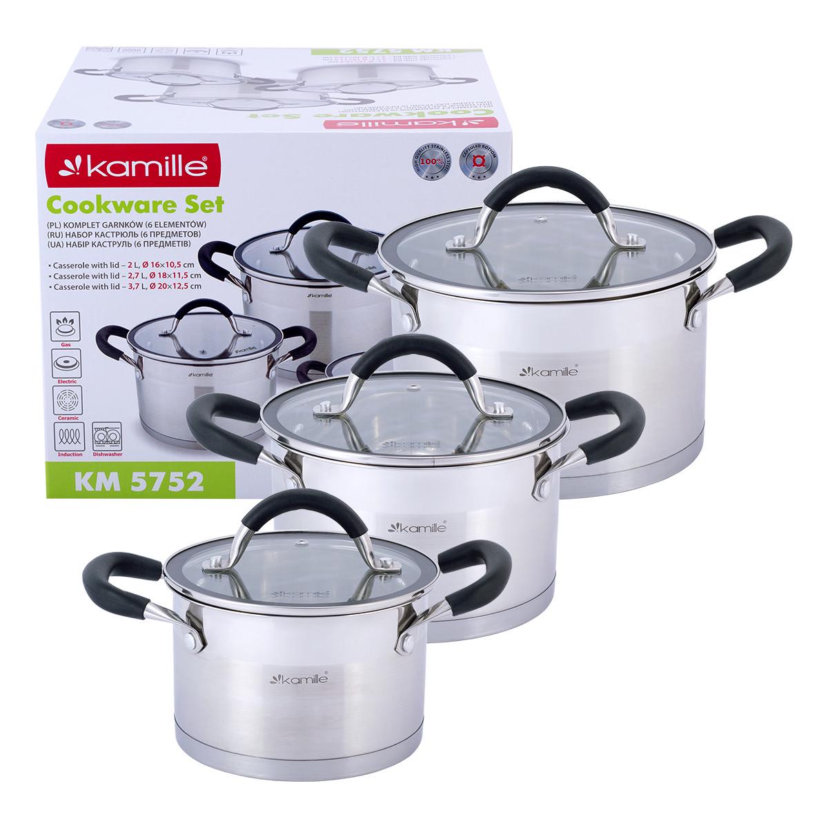 Набор кастрюль Kamille KM-5752 из нержавеющей стали 6 пр. (1796936481)